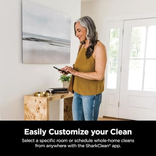 Shark AV2310AE Matrix Self-Emptying Robot Vacuum with No Spots Missed on Carpets and Hard Floors, Precision Home Mapping, Perfect for Pet Hair, Bagless, 45-Day Capacity Base, Wi-Fi Black/Brass 9