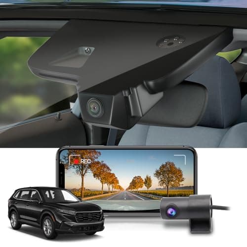 Fitcamx Front 4K+Rear 1080P Dash Cam Adapts for Honda CR-V 2023-2026 & Hybrid (Black), OEM Factory Look, 2 Way HD Video, Built-in WiFi & APP, Loop Recording, G-Sensor, Easy to Set, 128GB Card
