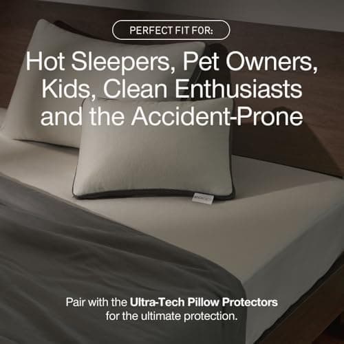 Coop Home Goods Ultra Tech Waterproof Mattress Protector Queen, Smooth Top Mattress Pad, Waterproof Mattress Cover, 18" Deep, Machine Washable Mattress Topper, Noiseless Comfort (60x80) 5