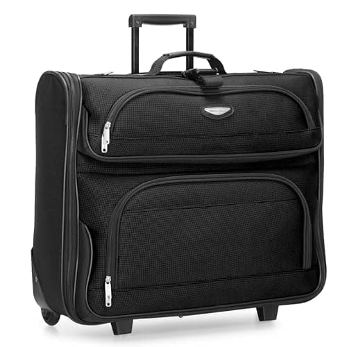 Travel Select Amsterdam Business Rolling Garment Bag, Softside Expandable Rolling 2-Wheeled Suit Carrier, Black, One Size