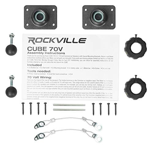 Rockville Pair Cube Black 30W RMS 3.5" Home Theater Wall Speakers, 8 Ohm, 360-Degree Swivel Brackets, True 2-Way Audio, Compact Design, for Home Theater and Surround Sound 9