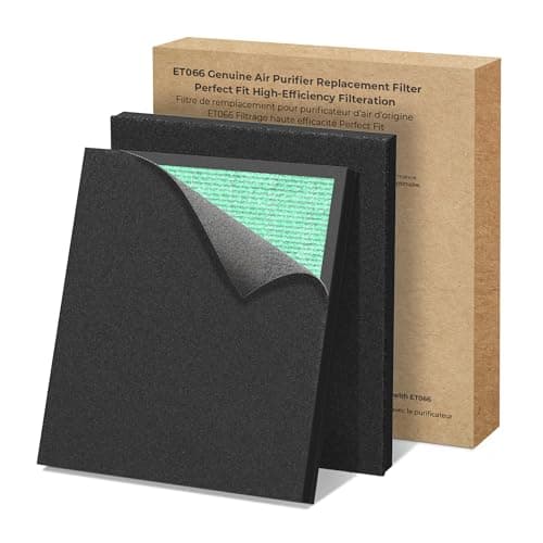 EVALIT Genuine ET066 Air Purifier Replacement Filter for ET066 Air Purifier, Washable HEPA 3-Stage Filtration for Pollen Smoke Pet Hair Dust, Pet Dander Version, 2 Pack+3 Layers Filtration