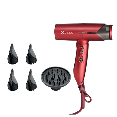 GAMMA+ XCell Professional Ultra-Lightweight Hair Dryer Digital Motor Ionic Technology Whisper Quiet 12 Heat/Speeds (Matte Red) 6