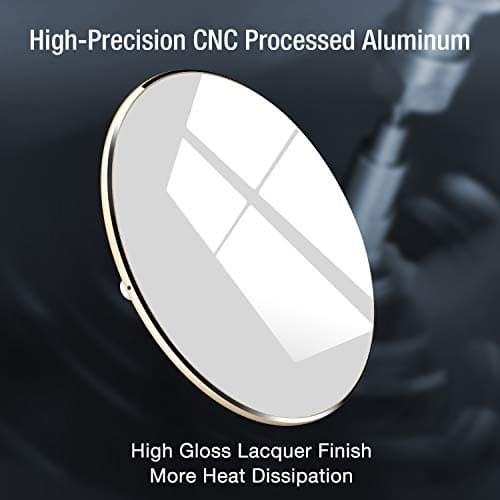 TOZO Ultra-Thin Portable Wireless Charger 15W Max Fast Wireless Charging Pad Compatible with iPhone 17/16 Plus/16 Pro Max /15/14/13/SE/Series, Samsung Galaxy S24/S23/S22 Series (No AC Adapter), Gold 6