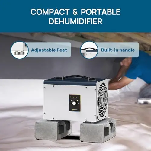 ARGENDON Dehumidifier for Crawlspace Basement, Commercial Dehumidifier with Drain Hose 70 PPD, Compact, Ideal for Water Damage Storage Up to 1000 Sq Ft, 5-Year Limited Warranty 7