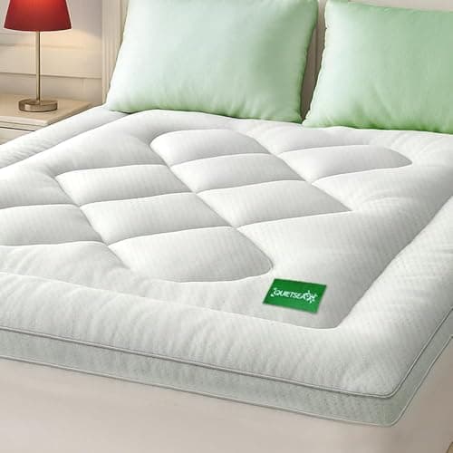 Mattress Topper Queen Size Mattress Pad,Viscose Made from Bamboo Mattress Cover,Pillow Top Mattress Topper for Back Pain Relief,Waterproof,Soft Mattress Pad(60x80 inch, White)