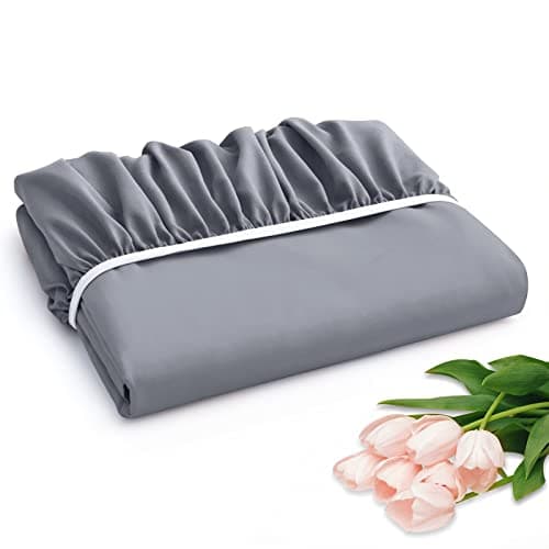 Horbaunal Extra Deep Pocket Queen Fitted Sheet Only - Fits Up to 24 Inch Mattress - Luxury 1800 Thread Count - Microfiber Silver Grey Fitted Bed Sheet Queen Size 5