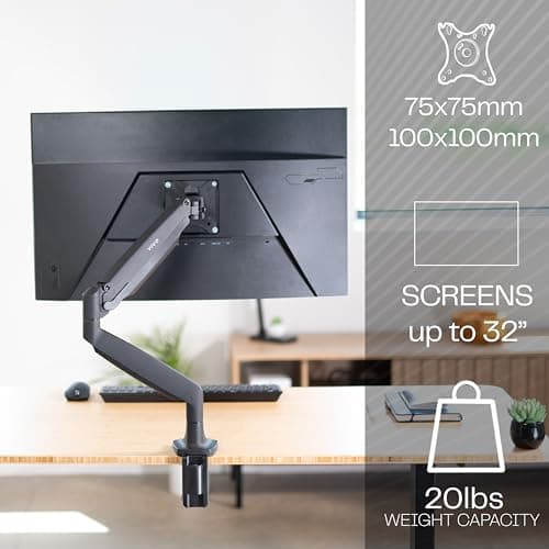 VIVO Premium Aluminum Height Adjustable Single Monitor Articulating Desk Mount Stand w/Gas Spring Arm Fits up to 32" Screen (STAND-V001Q) 8