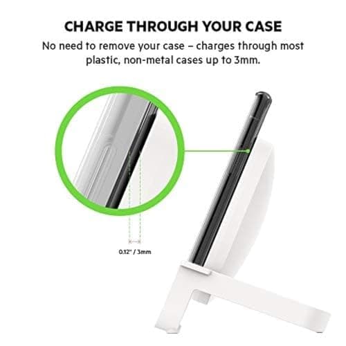 Belkin Quick Charge 10W Wireless Charger - Qi-Certified Charger Stand for iPhone, Samsung Galaxy - Charge While Listening to Music, Streaming Videos, & Video Calling - Includes AC Adapter - White 5