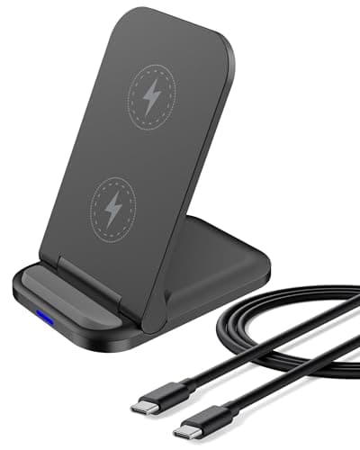 Jahobet Wireless Charger Stand - 15W QI Charger Pad for Samsung Galaxy S24 Ultra, S23, iPhone 15 Pro Max 14 13 12, Google Pixel 8 Pro 8a 7 Cordless Fast Charging Station