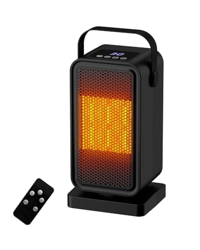 Small Space Heater for Indoor Use, Fast Heating Portable Desk Heater, Dual Power Modes, Timer & Overheat Protection – Personal Space Heater for Bedroom, Office, Home