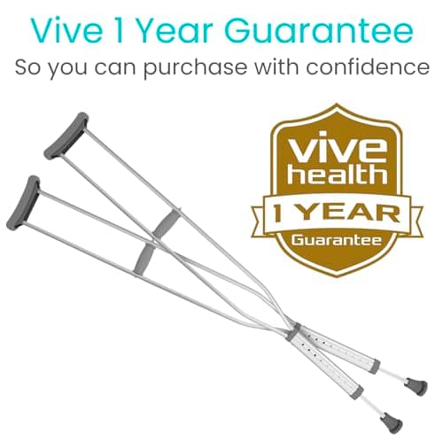 Vive Crutches for Adults - Pair of Adjustable, Lightweight, Aluminum Walking Crutches - Accessories Fits Heights- 3 Sizes for Youth, Adults, Tall People - Supports up to 300 Pounds (Tall) 9