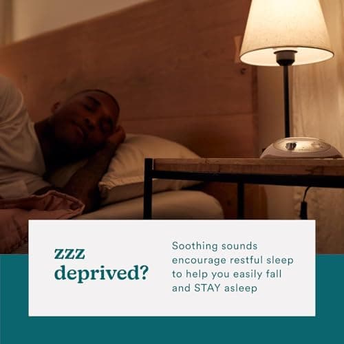 Homedics SoundSleep White Noise Machine, Silver, Small Travel Size with 6 Relaxing Nature Sounds, Portable Therapy for Home, Office, Nursery, Auto-Off Timer 5