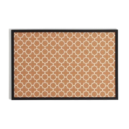 U Brands Cork Bulletin Board, 36" x 24", Black Wood Style Frame, Quatrefoil Design Print, Industrial Grade Pinning Surface