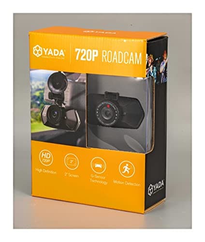 Yada RoadCam 720p Black Dash Camera, 120-Degree Wide Angle Lens, G-Sensor Technology with Park and Record , 2" LCD Screen, BT58240-72