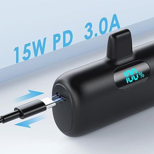 [2 Pack]Small Portable Charger for iPhone,Upgraded 5000mAh PD Fast Charging Power Bank,Cute Mini Portable Phone Charger Battery Pack Compatible with iPhone 14/14 Pro Max/13/13 Pro/12 Pro/11/XR/X/8 etc 6