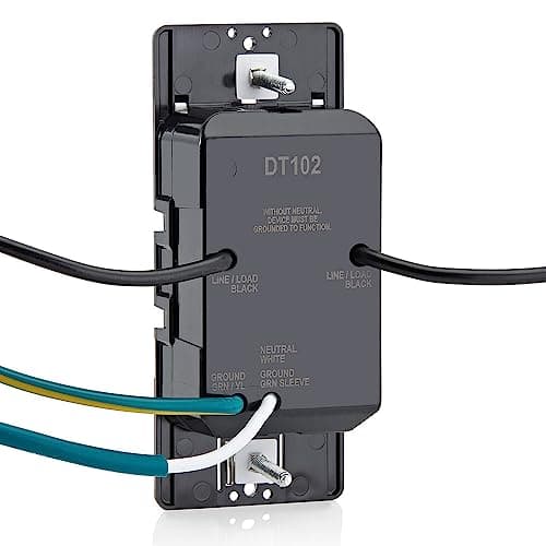 Leviton Countdown Timer Switch for household lights and exhaust fans, 15-30 min, 1-2 hour, No Neutral Wire Required, Single Pole, 15A, 1/2HP/9.8A Fan/Motor, DT102-1LW, White 14