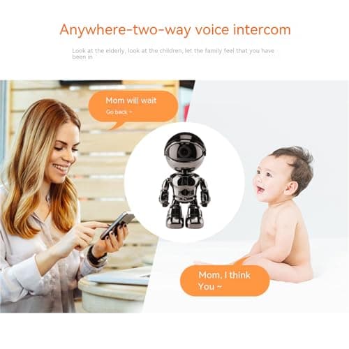 AIGOSI Little White Camera Robot WiFi Camera Indoor Home Security Monitoring (Grey, Without), A10000 6