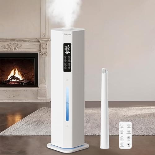 Humidifiers for Bedroom - GloryAir 2.38Gal/9L Top Fill Cool Mist Humidifier for Large Room 500ft² 120H Last with Auto Mode 7-Color Light Humidistat Aroma Box Quiet Humidifiers for Plants Baby & Adults