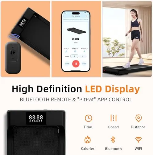 Superun 3.0 Treadmills for Home, 2.75HP Walking Pad Under Desk Treadmill with 305 lb Capacity, Portable Treadmill for Walking/Jogging in Low Noise 40DB, Installation-Free - Silver 5