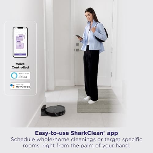 Shark Navigator Robot Vacuum with SmartPath Navigation and Self-Cleaning Brushroll, Powerful Suction, Pet Hair Pickup, Anti-Hair Wrap, for Carpets & Hard Floors, Steel Grey, RV2110 8