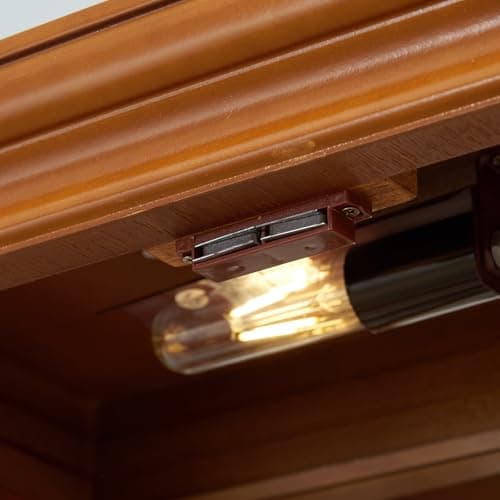 70"H Curio Cabinet,Curio Cabinet with Glass Doors,Wooden Display with Adjustable Glass Shelves,Lighted Curios Cabinets,Vintage Accent Storage Cabinets with 6 Shelves,Curiocabinet for Living Room(Oak) 6