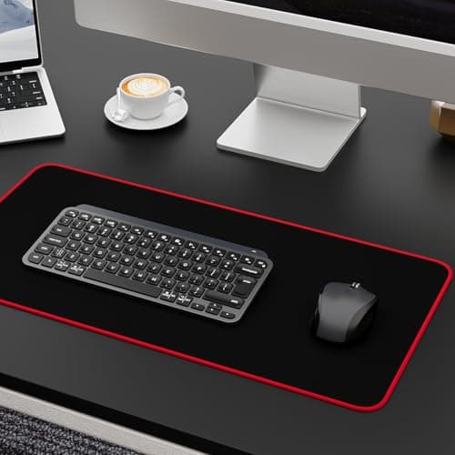 Large Gaming Mouse Pad Mat 11.8x23.6 Inches with Red String Stitched Edge Non-Slip Rubber Base Washable Resilient for Office Home Computers Laptop Table Mouse Pads Mats Accessory 8