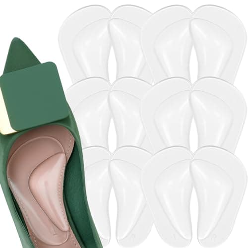 6 Pairs Gel Arch Support Cushions for Men & Women, Shoe Insoles for Flat Feet, Reusable Arch Inserts for Plantar Fasciitis, Adhesive Arch Pad for Relieve Pressure and Feet Pain