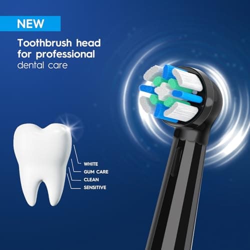 10 Pack IO Replacement Heads Compatible with Oral B iO 2 3 4 5 6 7 8 9 10 Series Electric Toothbrush, Brush Heads Compatible with Oral B iO Electric Handles, Black/White 5