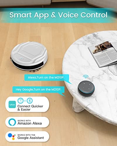 Lefant M210 Pro Robot Vacuum with 2200 Pa Powerful Suction, 6 Cleaning Modes, 120 Mins Runtime, Quiet, Self-Charging, Voice Control, Ideal for Pet Hair and Hard Floor, White 5