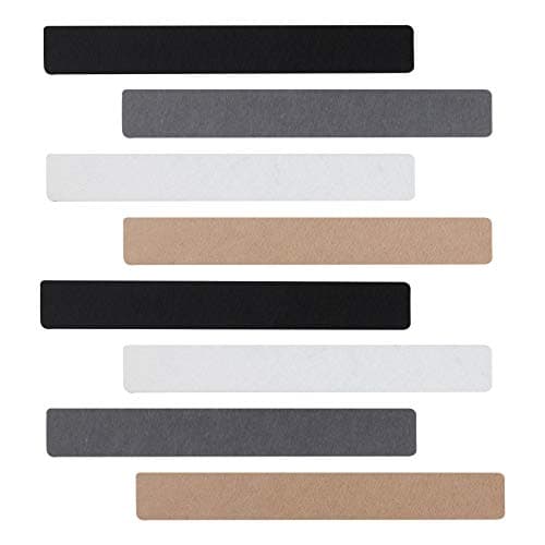 Afumazi 8Pcs Felt Board Tile Bulletin Board Bar Strip for Wall, Self-Adhesive Memo Pin Board with 24Pushpins, Corkboard Strip for Office Home Classroom(Color)