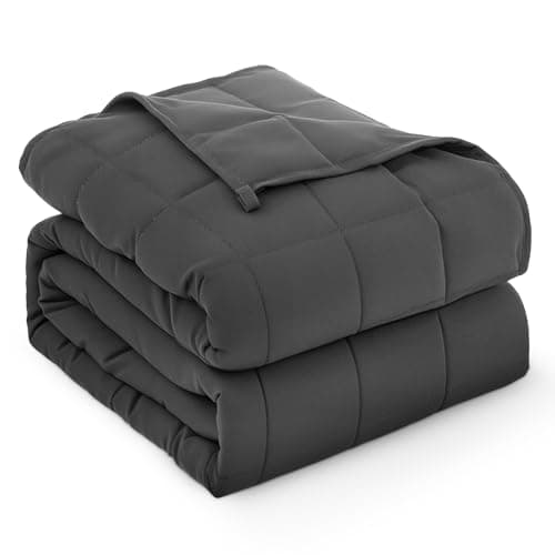 Weighted Blanket for Adults 15lbs, 48"x72", Twin Size Soft Cooling Weighted Blanket for 125-180lbs, Breathable Heavy Blanket with Glass Beads Warm Thick Blanket for Bed Sofa All Season, Dark Grey
