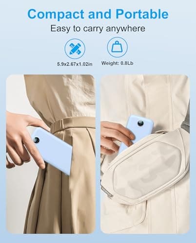 Portable Charger with Built-in Cables and Wall Plug, 12000mAh 22.5W USB C Power Bank Fast Charging with LED Display, External Battery Pack Travel Essentials Compatible with iPhone, iPad, Samsung Blue 7