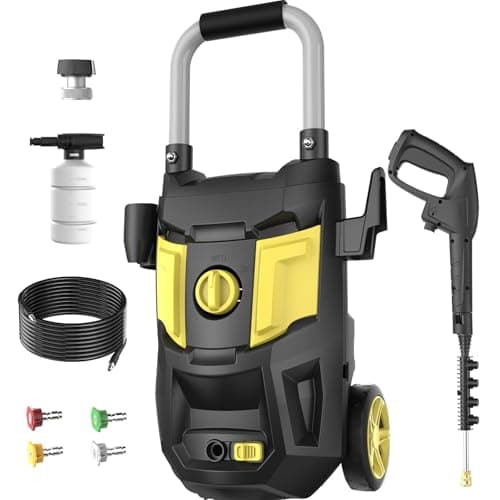 Pressure Washer 4500PSI 2.8GPM Power Washer with 4 Nozzles, Foam Cannon for Cleaning Cars, Driveways, Patios(Yellow)