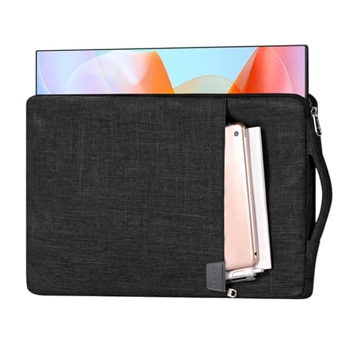 15.6/16.1-inch Portable Monitor Case with Acessories Storage, Sleeve for Most 15.6/16.1" Portable Monitors, Compatible with KYY ARZOPA VILVA MNN ForHelp KEFEYA, (Black)