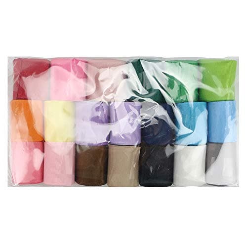 Midi Ribbon 2 Inch Grosgrain Ribbon 20 Solid Color Assortment, 2" X 2 Yard Each, Total 40 Yds Per Package, Wide Ribbons Grosgrain Thick Hair Ribbons for Hair Bows 9