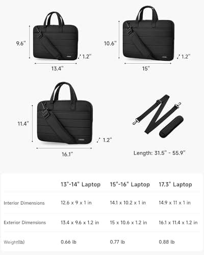 LUGGEX Laptop Sleeve Bag 13-14 Inch, LTX02 360° Protective Laptop Sleeve Case, Compatible with Macbook Pro 14 inch M5/M4/M3/M2/M1, Macbook Air 13 inch, and iPad Pro 12.9 (LTX-Core, Black) 8