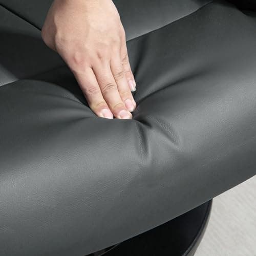 HOMCOM Massage Recliner Chair with Ottoman, 360° Swivel Recliner and Footstool, 10 Point Vibration, PU Leather Reclining Chair with Side Pocket and Remote Control, Gray 7