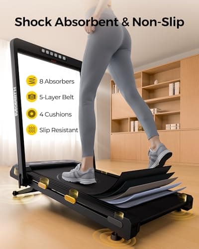 PACEARTH Walking Pad Treadmill 3 in 1 Under Desk Foldable Treadmill 7.6mph 15% 9-Level Auto Incline Pause/Start Remote Control 2.5HP Powerful Quiet 265Lbs Weight Capacity for Home Office Workout 6