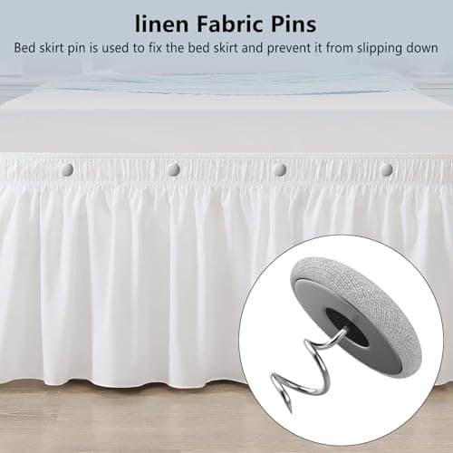 12 Colors Fabric Covered Button Twist Pins Dust Ruffle Pins- for Sofa，Upholstery，Armchair Caddies, Armrest Covers,Bed Skirts, Slipcovers, Headliners (12, Light Gray) 6