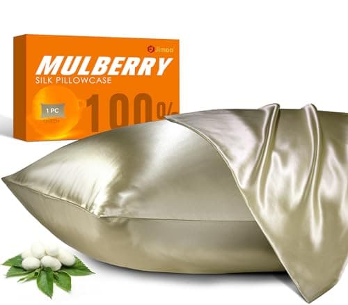100% Mulberry Silk Pillowcase for Hair and Skin, 22 Momme Pure Natural Silk Pillow Case Both Sided with Zipper, Pillow Cover for Women Mom Men (Champagne, Queen 20''×30'', 1 Pack)