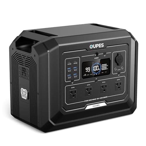 OUPES Mega 1 Portable Power Station 2000W (Surge 4500W), 1024Wh LiFePO4 Battery Solar Generator, Expandable to 5kWh, UPS, for Home Backup Power, Camping & Road Trips (Solar Panel Optional)