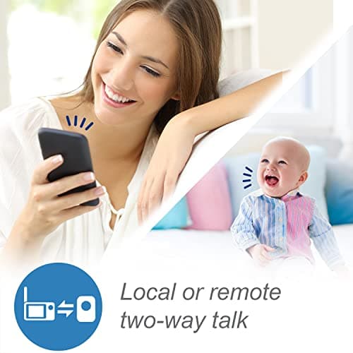 VTech RM7764HD 1080p WiFi Remote Access Baby Monitor, 360° Pan&Tilt, 7” 720p HD Display, HD Night Vision, Soothing Sounds, 2-Way Talk, Temperature Sensor, Motion Detection, iOS & Android 9