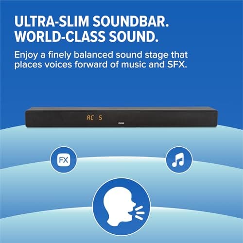 ZVOX AccuVoice AV455 Dialogue Clarifying Sound Bar with Hearing Aid Technology and HDMI-ARC Compatible Connectivity - Home Theater Audio TV Speakers Soundbar - Black 9