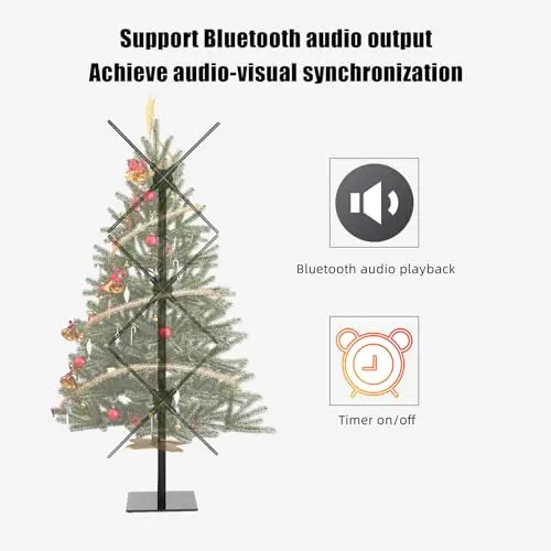 3d Splicing Holographic Display Fan 22'' 3 Pcs With Stand Set 3dhologramFan Led Projector Christmas Tree, With Wifi & Bluetooth, App And Remote Control, for Halloween Party Events Holographic Light 6