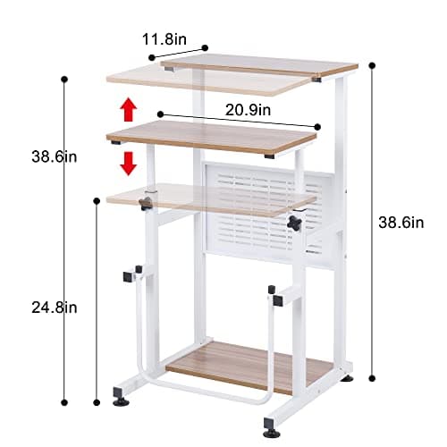 SDADI Adjustable-Height Standing Desk, 2-Mode Modern Standing and Sitting Desk, Light Grain 3