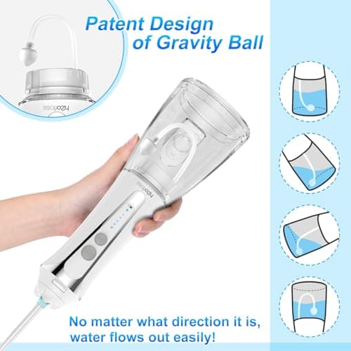 H2ofloss Water Dental Flosser Cordless, 300ML Rechargeable Oral Irrigator for Teeth Cleaning, Portable & IPX7 Waterproof Teeth Cleaner Pick for Braces Home Travel 6
