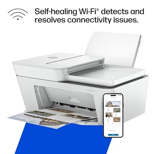 HP DeskJet 4255e Wireless All-in-One Color Inkjet Printer, Scanner, Copier, Best-for-home, 3 month Instant Ink trial included. This printer is only 2.4 ghz capable. AI-enabled (588S6A) 12