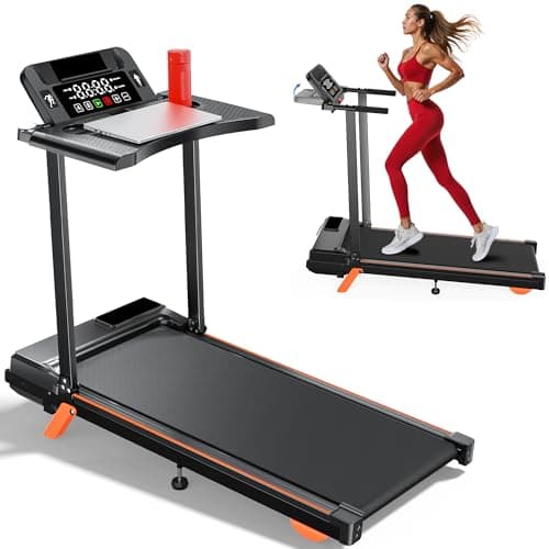 Walking Pad Treadmill with Desk Workstation, 12% Incline Treadmills for Home Small Office, 350lbs Capacity, 3.5HP