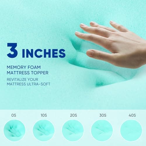 Dual Layer 4 Inch Memory Foam Mattress Topper King Size 3 Inch Gel Memory Foam Plus 1 Inch Cooling Pillow Top Cover for Higher Support Relief Back Pain Soft and Breathable with 8-21 Inch Deep Pocket 5
